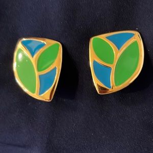 Vintage Monet Acrylic Earrings -clip-on